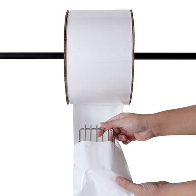 흰색 전면 하얀 뒷면 자동 봉지 산업용 기계용 사전 개방 된 폴리 봉지