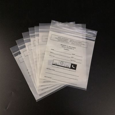 알약 디스펜싱을 위해 지플록식인 방수 ＬＤＰＥ 폴리 플라스틱 백 약